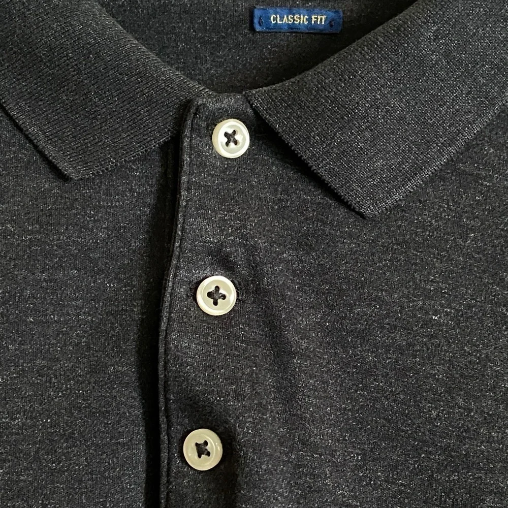 RALPH LAUREN POLO 3 Button Polo Charcoal Grey/Black Big & Tall Men Size XXL/TTG